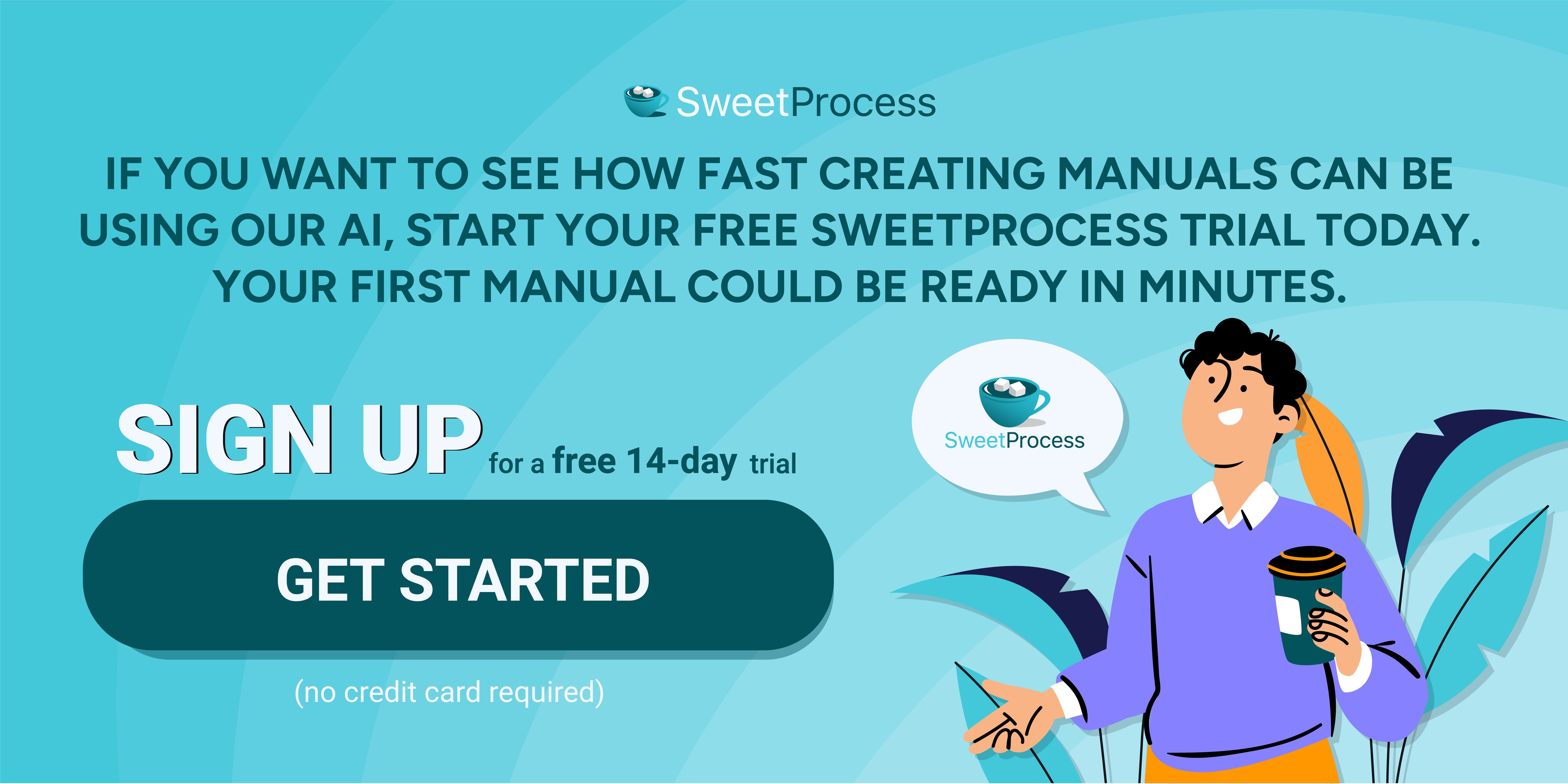 Sign up for SweetProcess