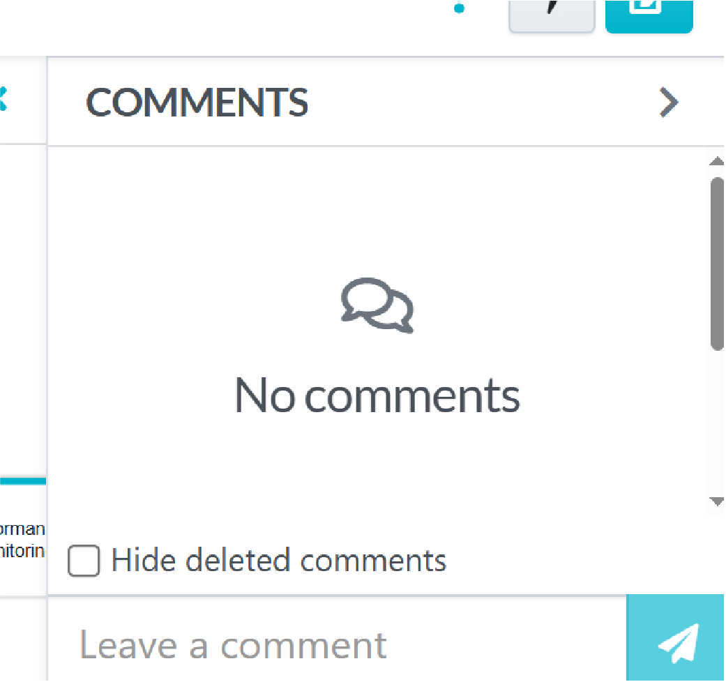 Type your comment, then click the paper plane icon to send it.