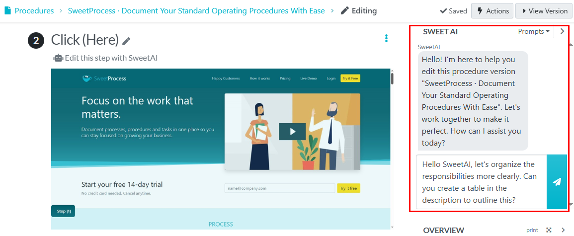 Edit Steps of the SOP Using AI