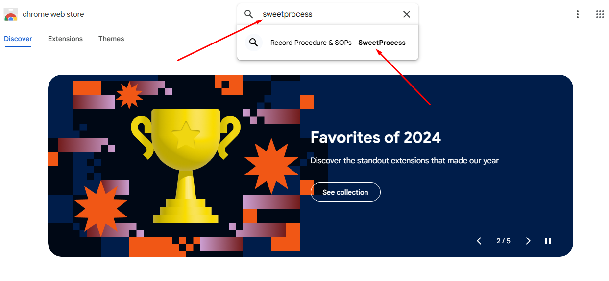Search for the record procedure & SOPs extension by typing in the search bar
