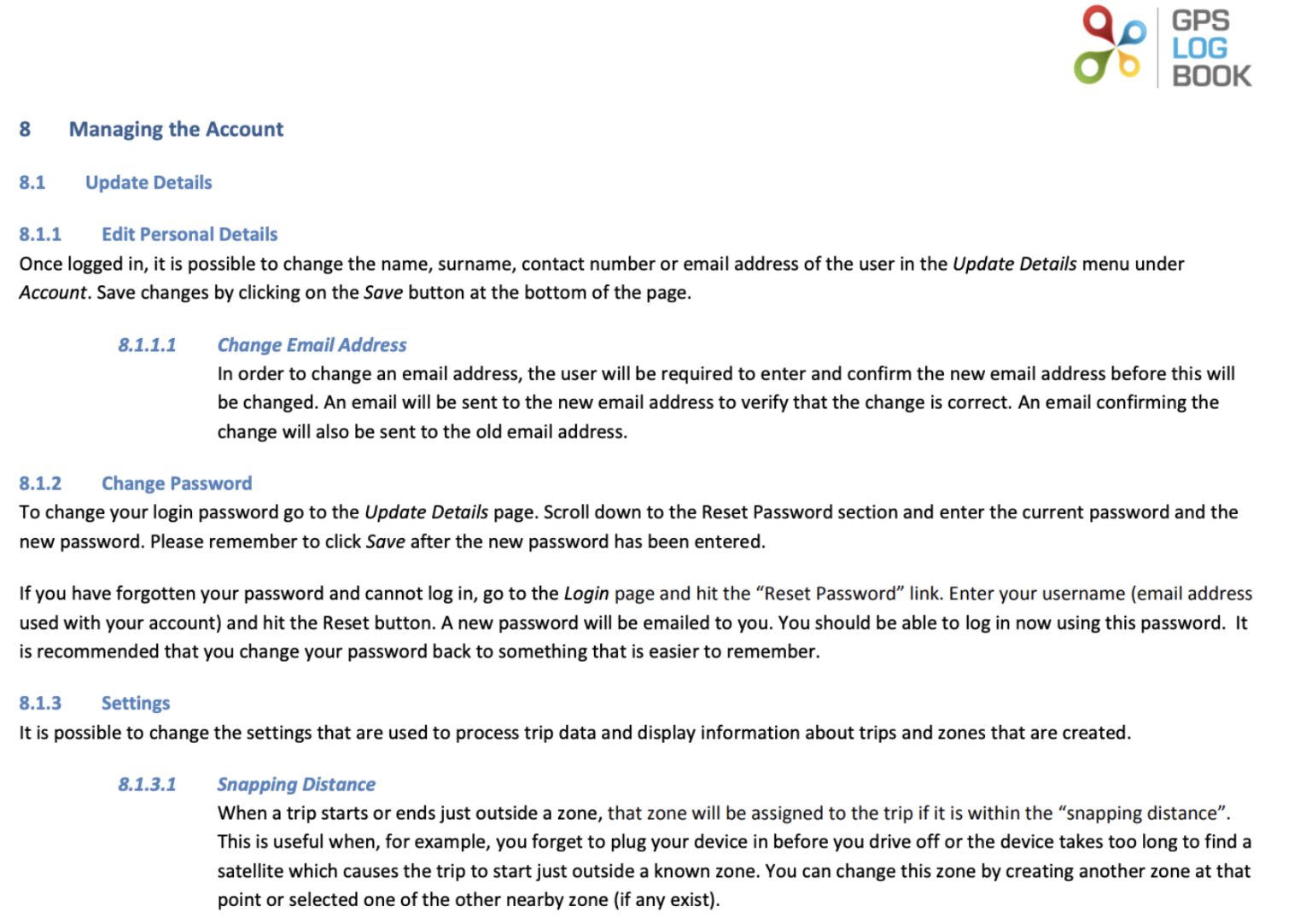 GPS Log Book User Manual