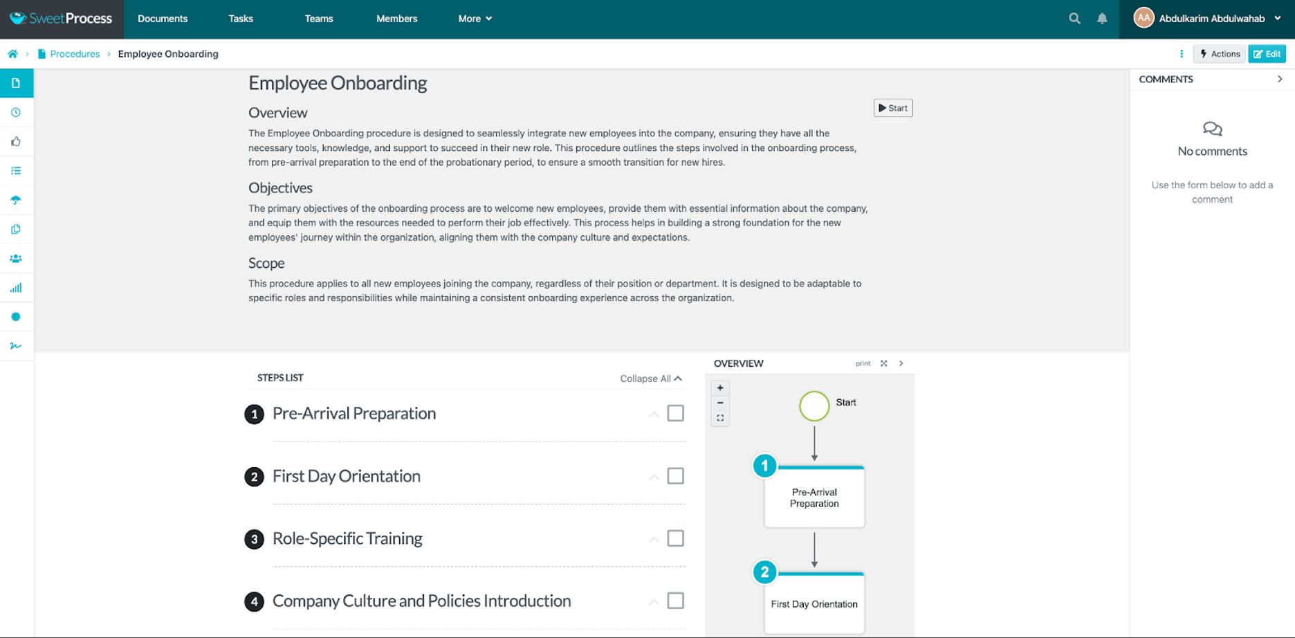 Users can comment on specific sections, tag teammates, ask questions, and resolve issues without leaving the platform