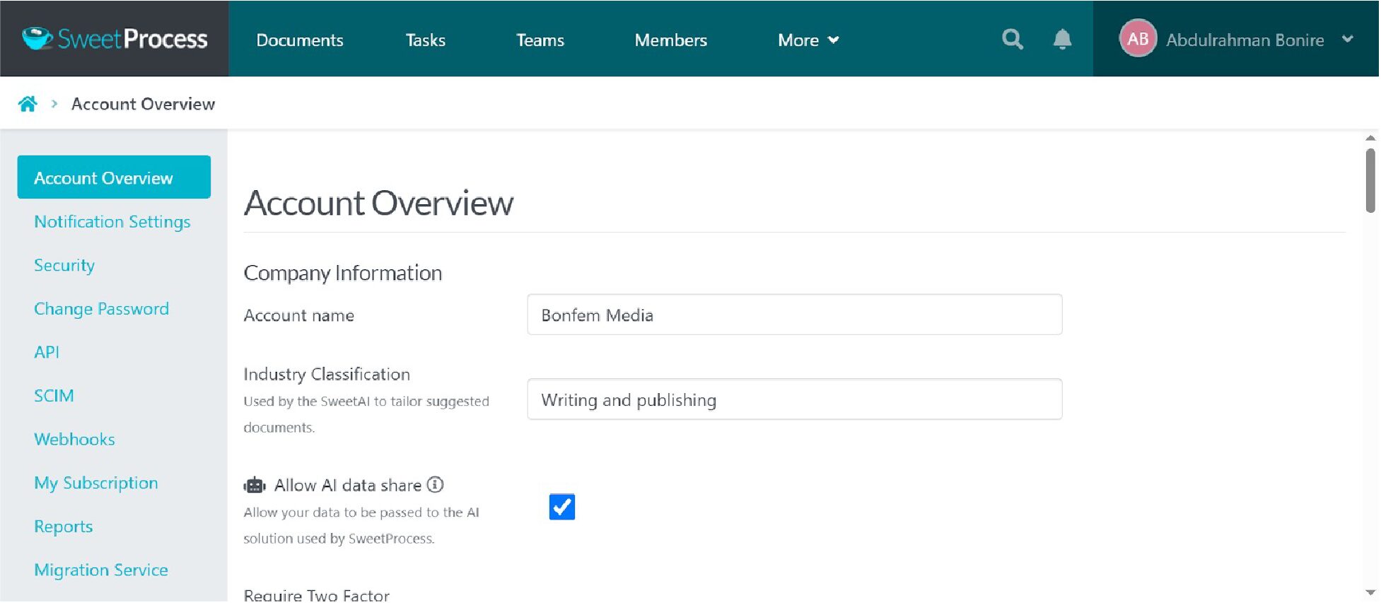 the information is updated automatically as you type it in.