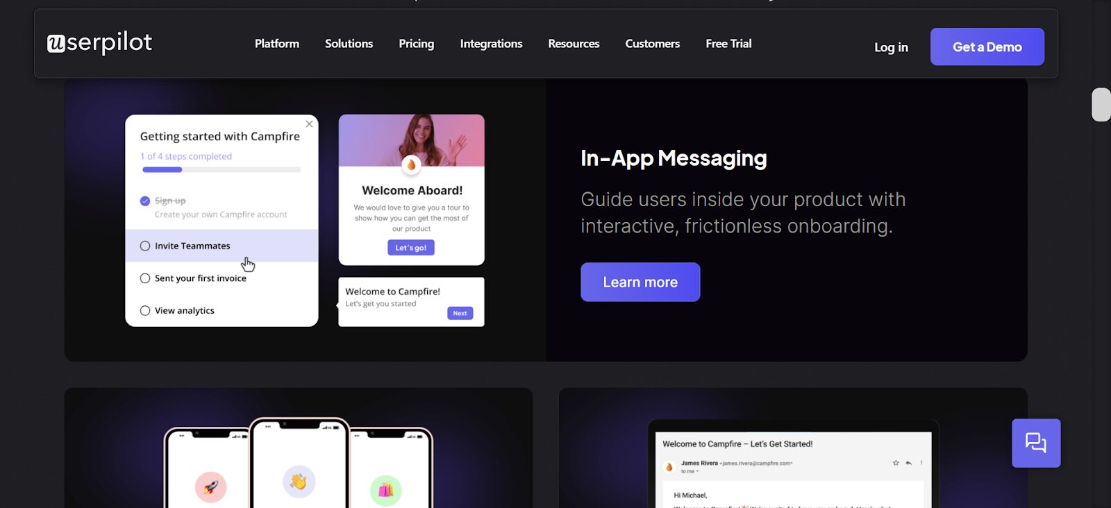 Userpilot in-app messaging