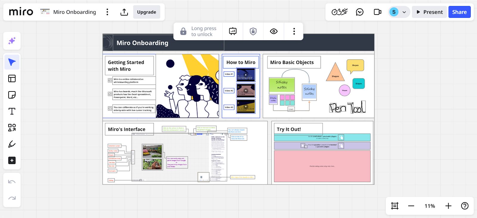 Miro ready-made onboarding template
