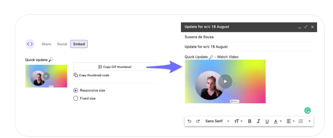Loom onboarding video sent as an email