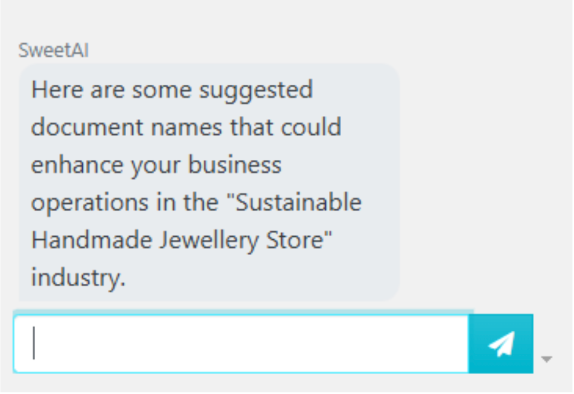SweetAI’s suggestion tab