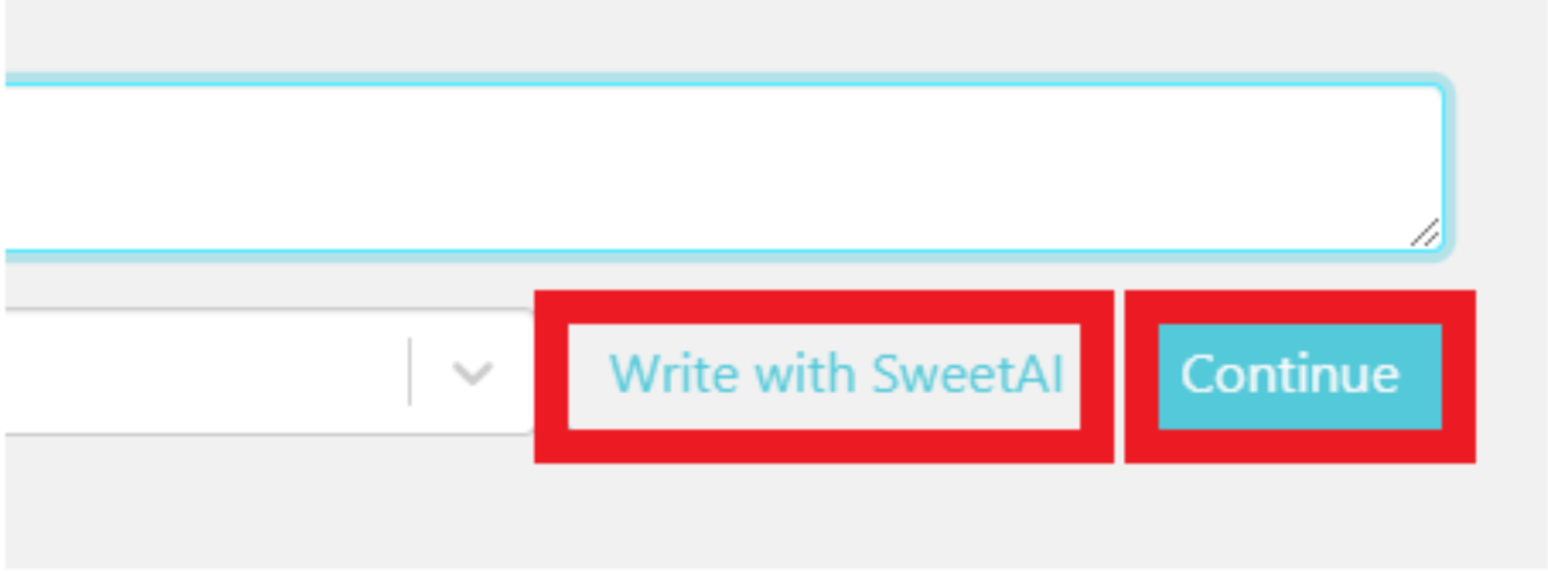click on “Write with SweetAI”