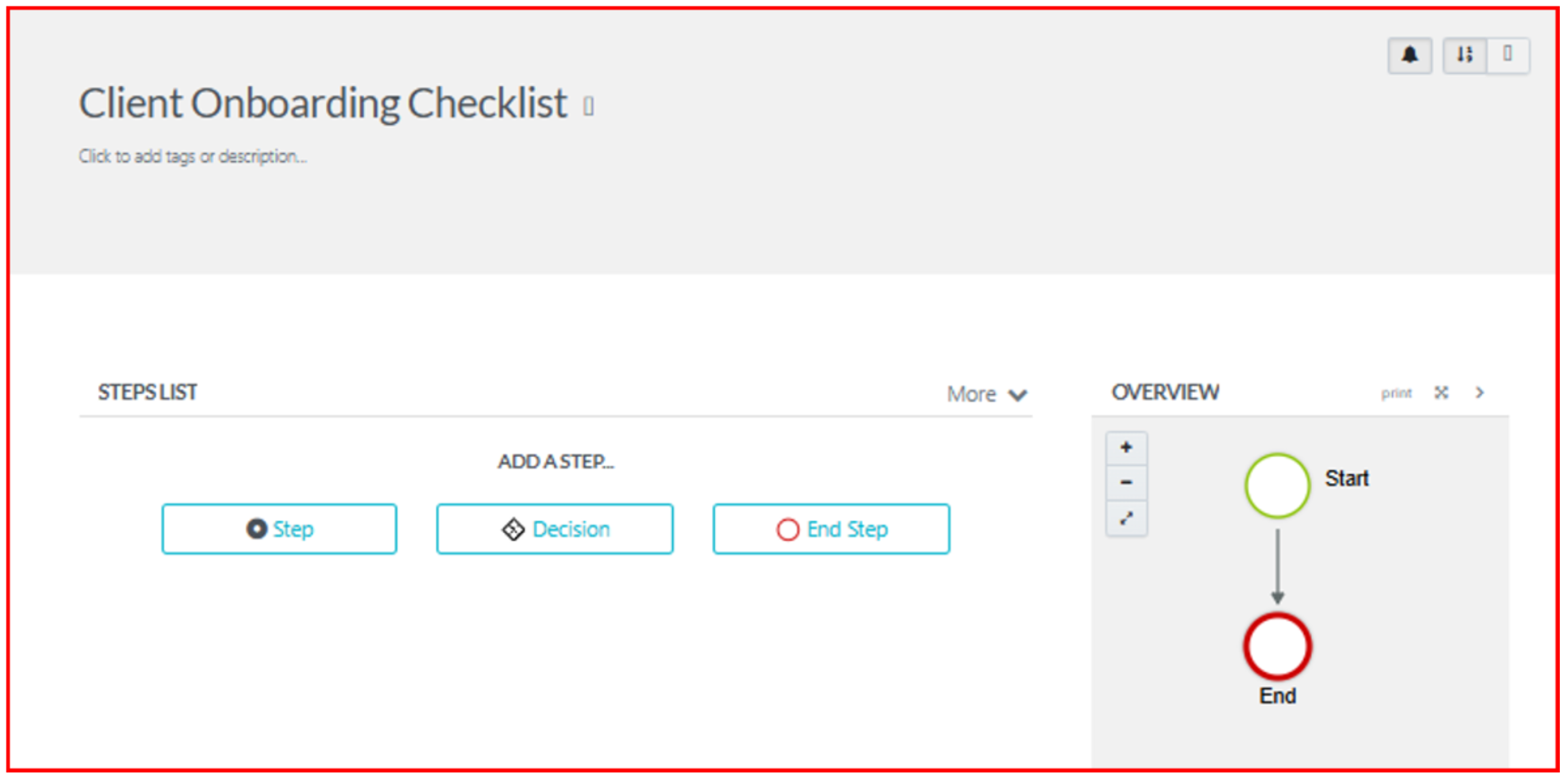page where you can draft your procedure