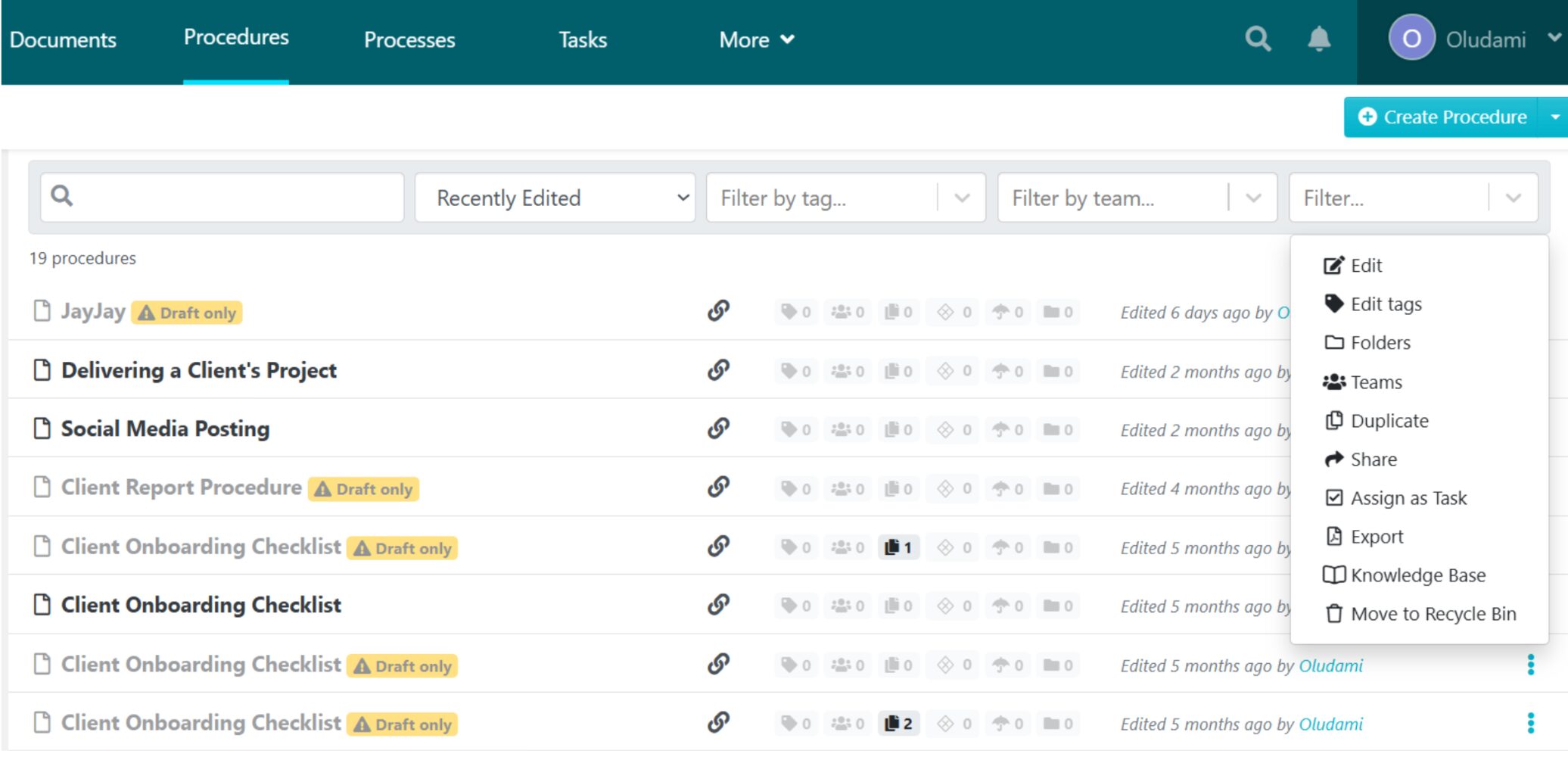 Centralized SOP Management