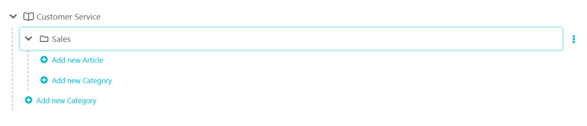 6. Click on the new category you just named, and there’ll be a short drop-down list.