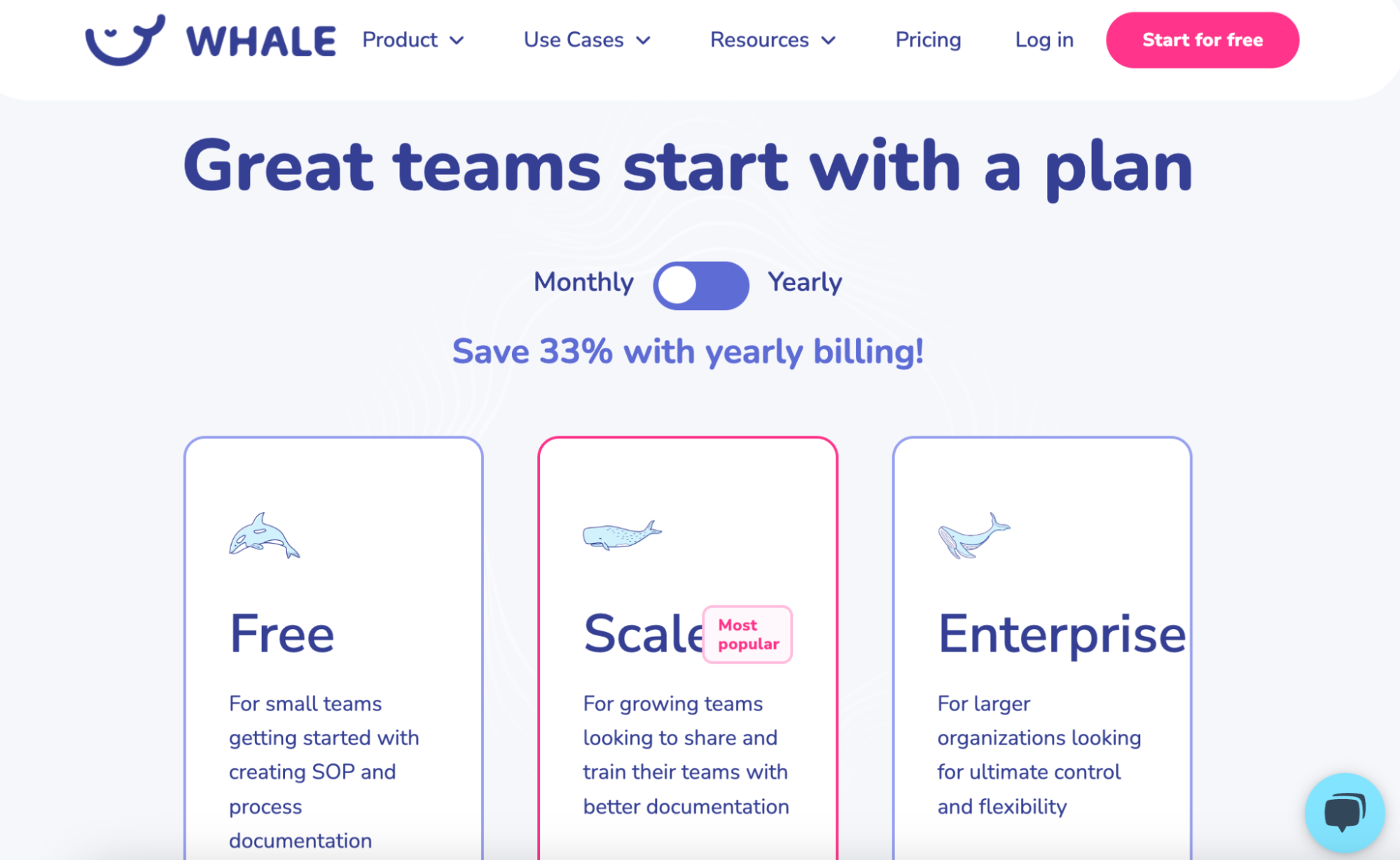 Whale pricing