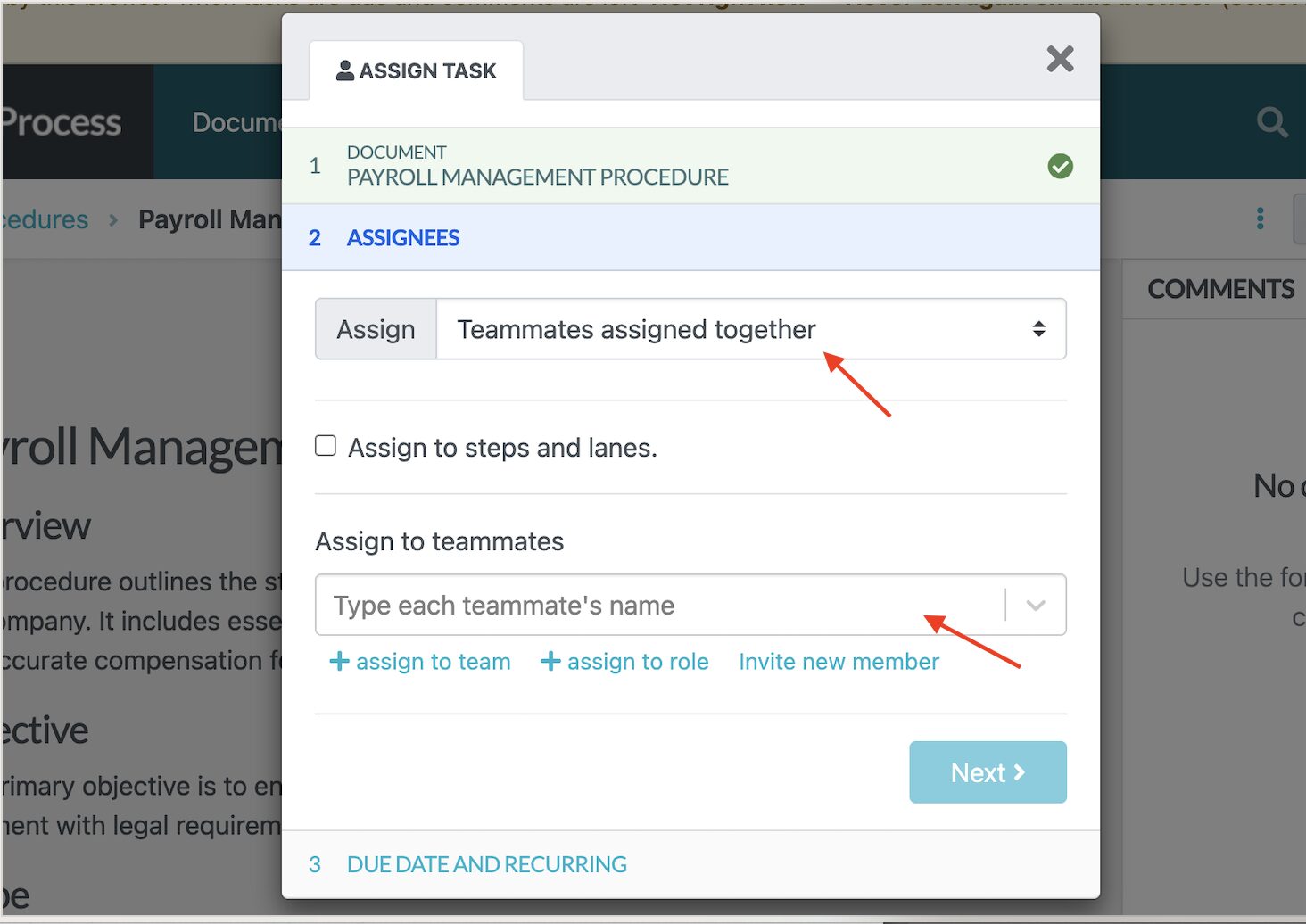 built-in task assignment system