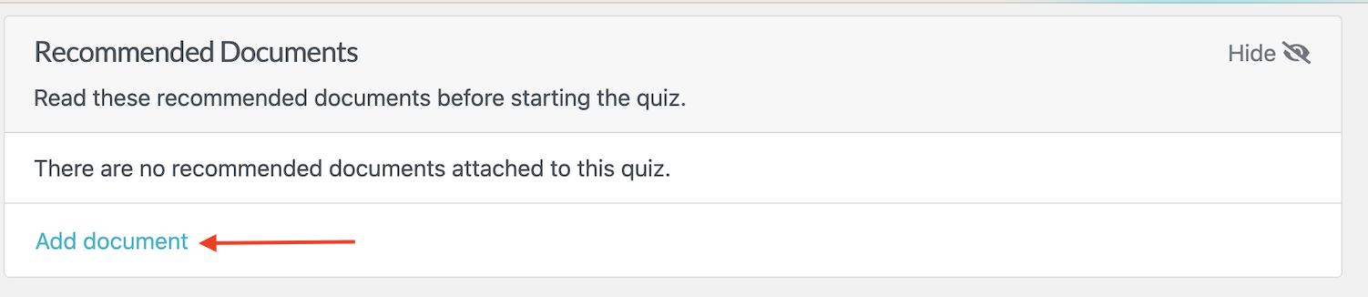 In addition, you can recommend documents that new hires can read before taking the quiz. 