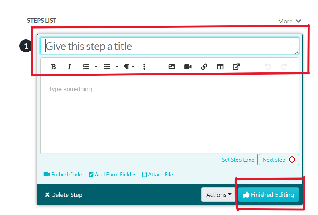 Click on the "Finished Editing" button to lock it in.