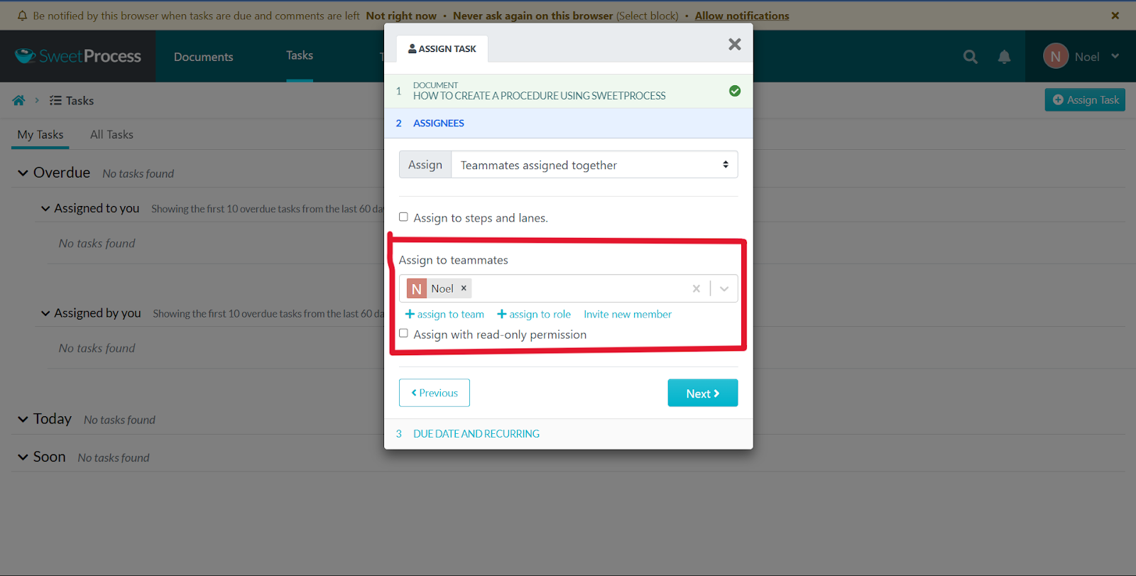 Click on the drop-down to select and assign