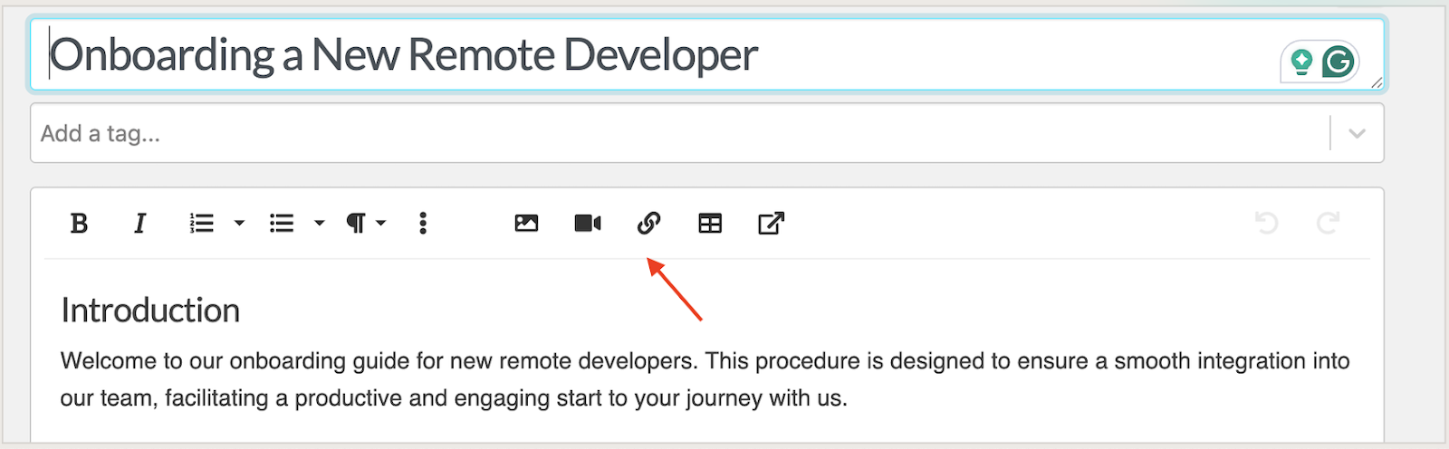 Add media - images, links, or embedded. videos