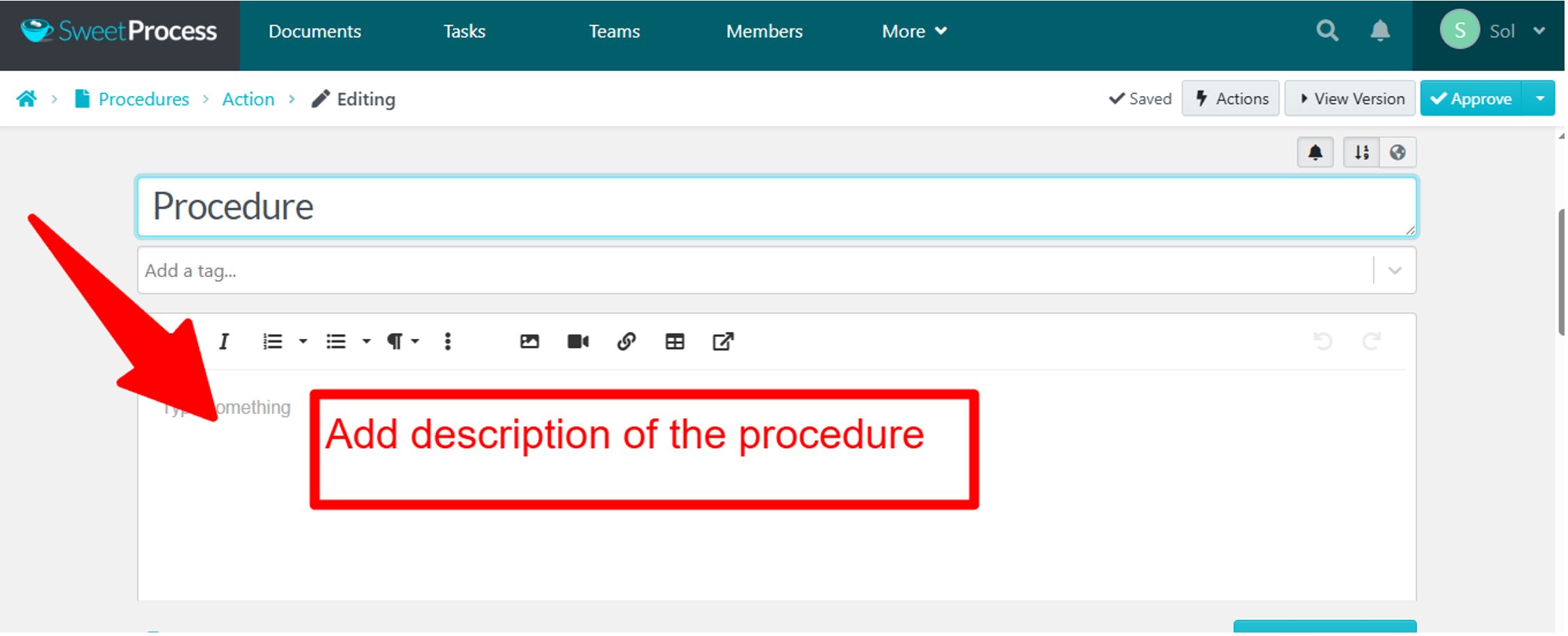 Add description of the procedure
