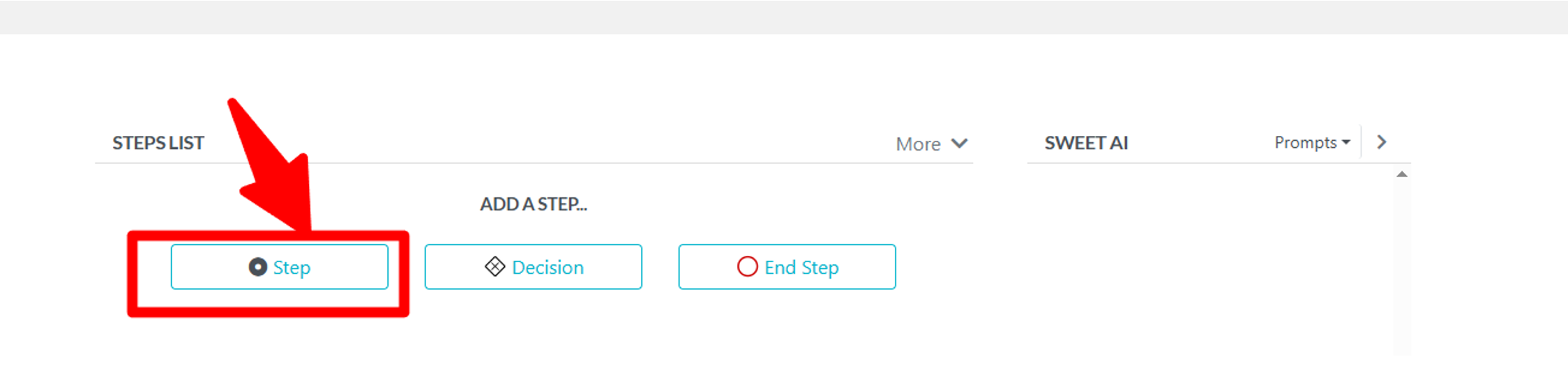 Tap the "Step" button to edit your steps