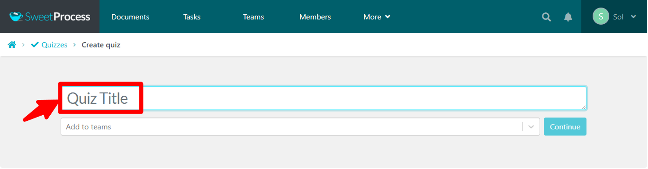 Add a title to create your quizzes