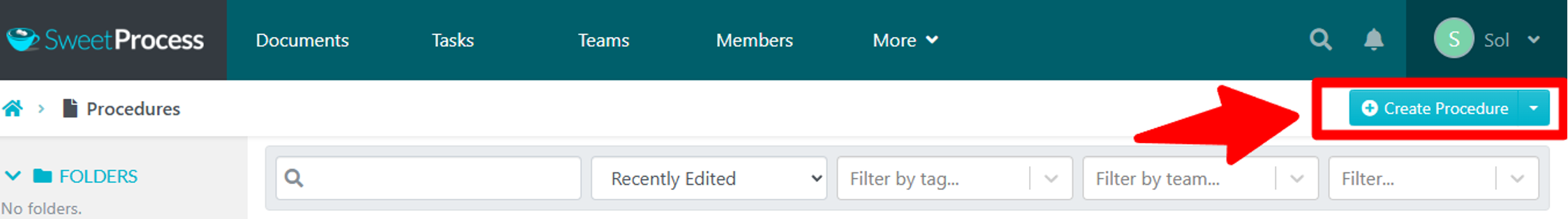Click "Create Procedure"