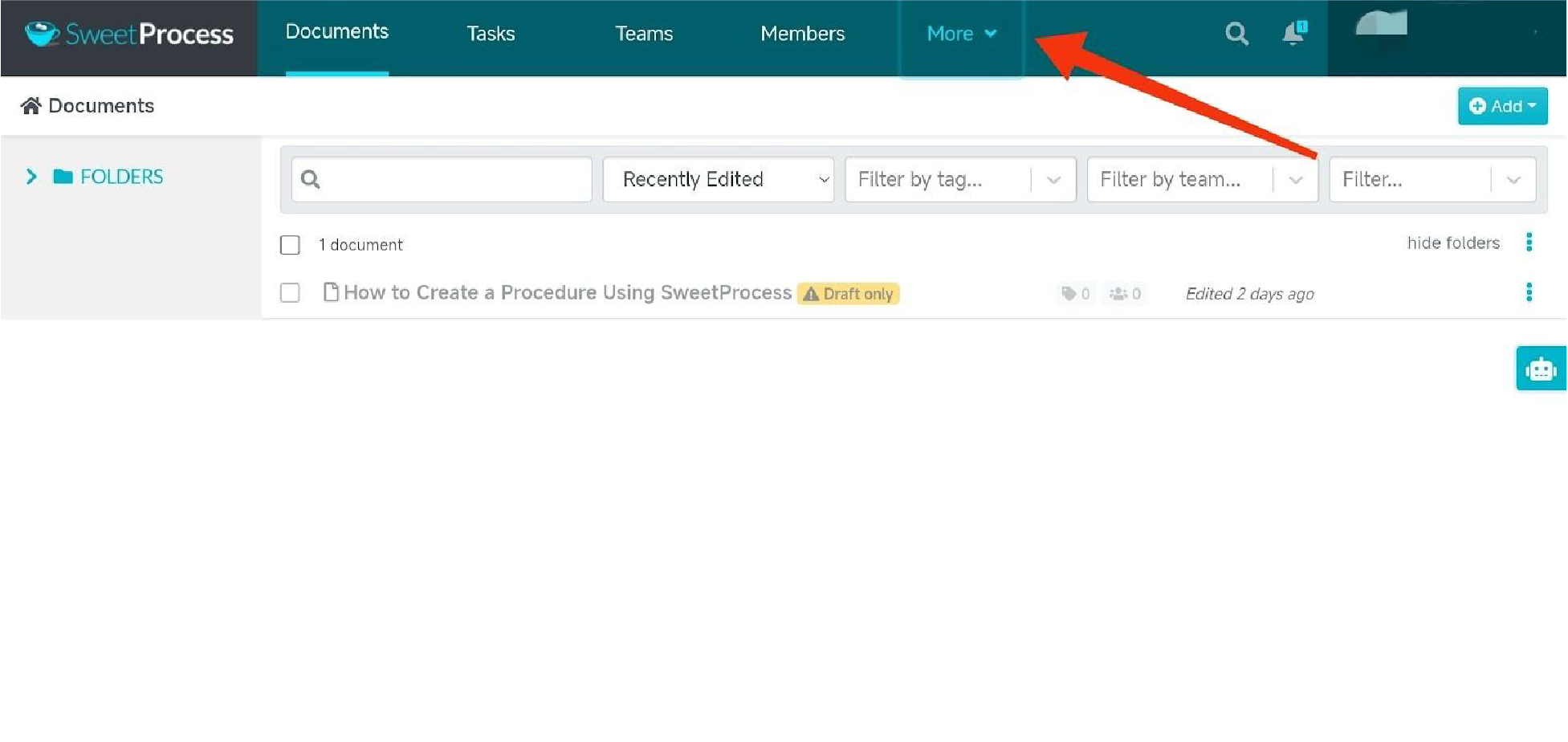 From the home page, click on the “More” Dropdown.