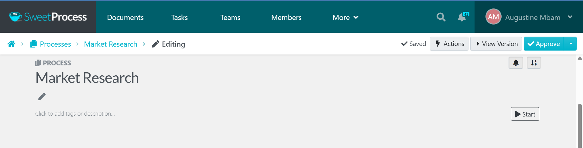To add your process details, click the pencil icon.