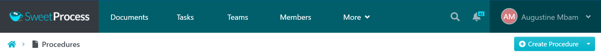 Click “Create Procedure” to start working on a new document.