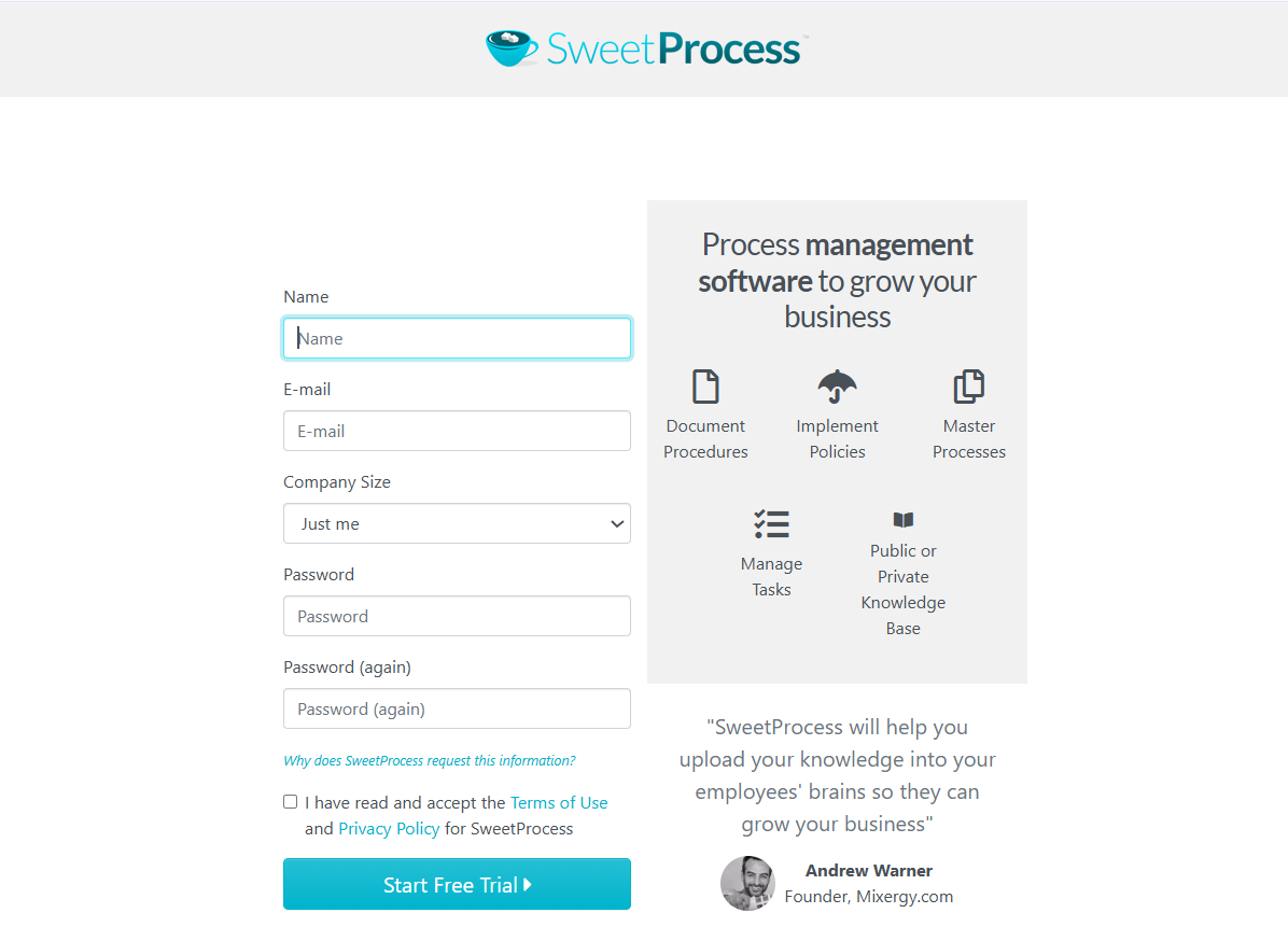 input the details of your business