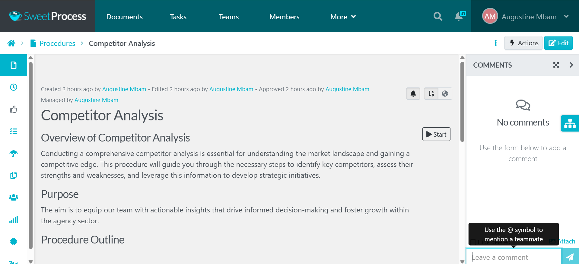 Comments are a fantastic way to gather feedback and ideas on your documentation.