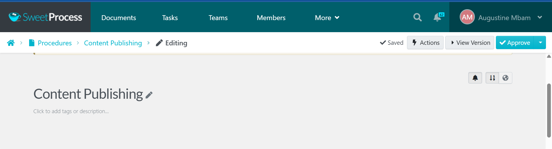 Click the pencil icon to start writing your new procedure.