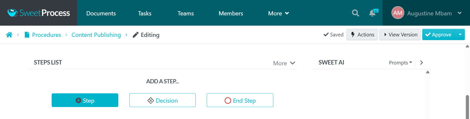 Break down your procedure into steps, decisions, and lanes to define them correctly.