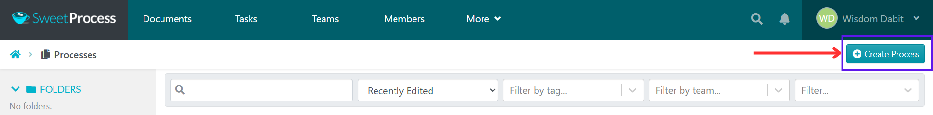 Create Process and name it