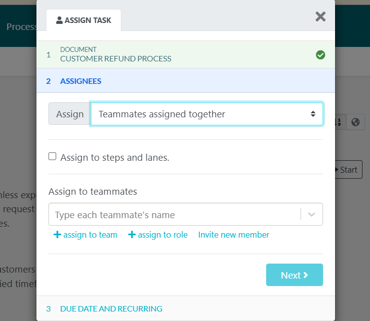 Assign as Task button