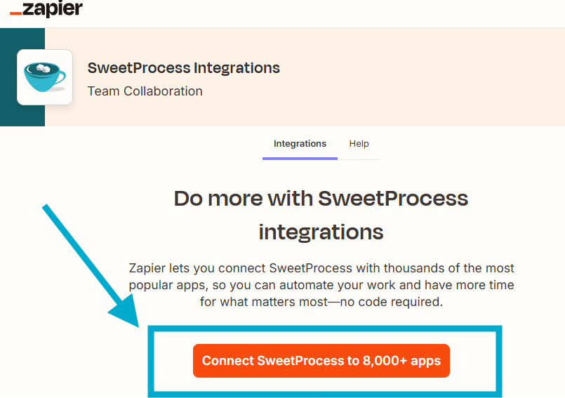 option to connect to SweetProcess