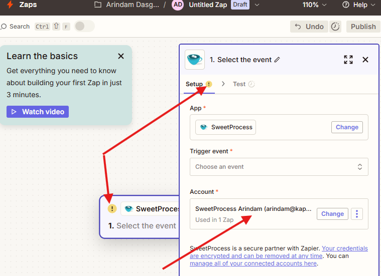 go ahead and create your zaps