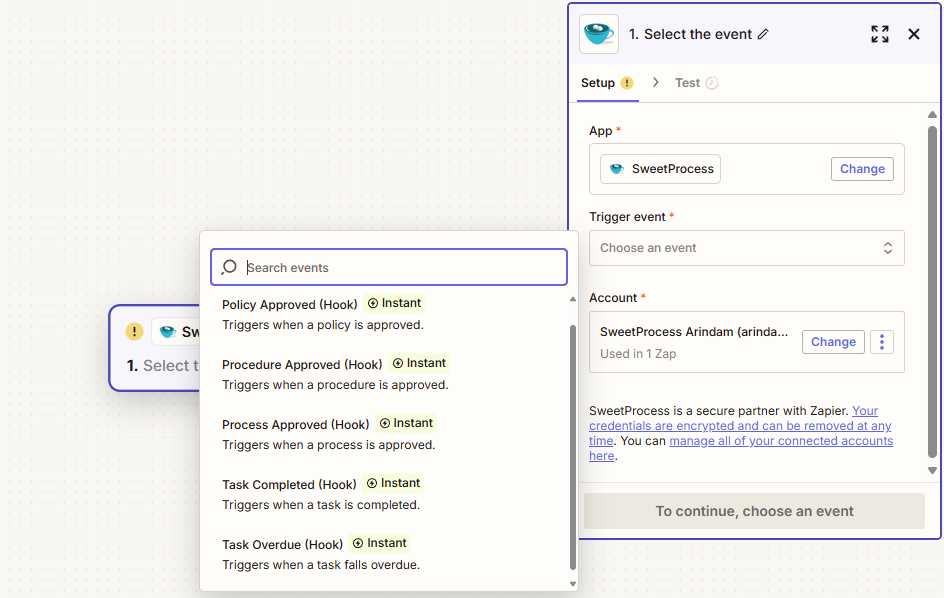 dropdown which looks more like a pop-up showing you all available options
