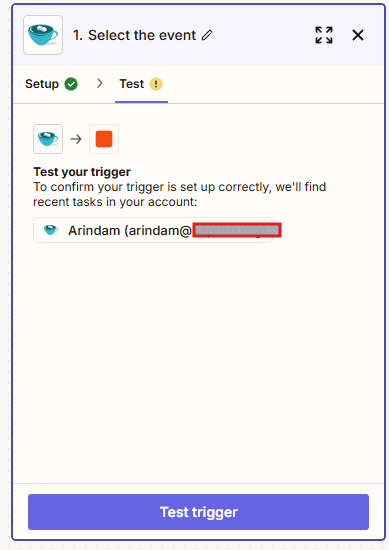 The test tab