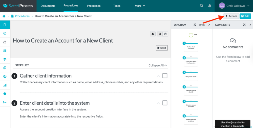 Click “Actions.”