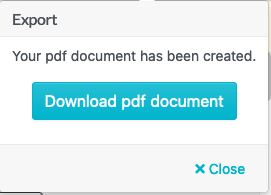 Once the export is processed, a download button will appear