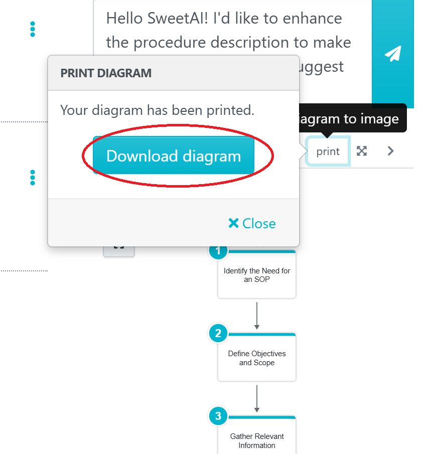 Click "Download diagram" to export and download the flowchart