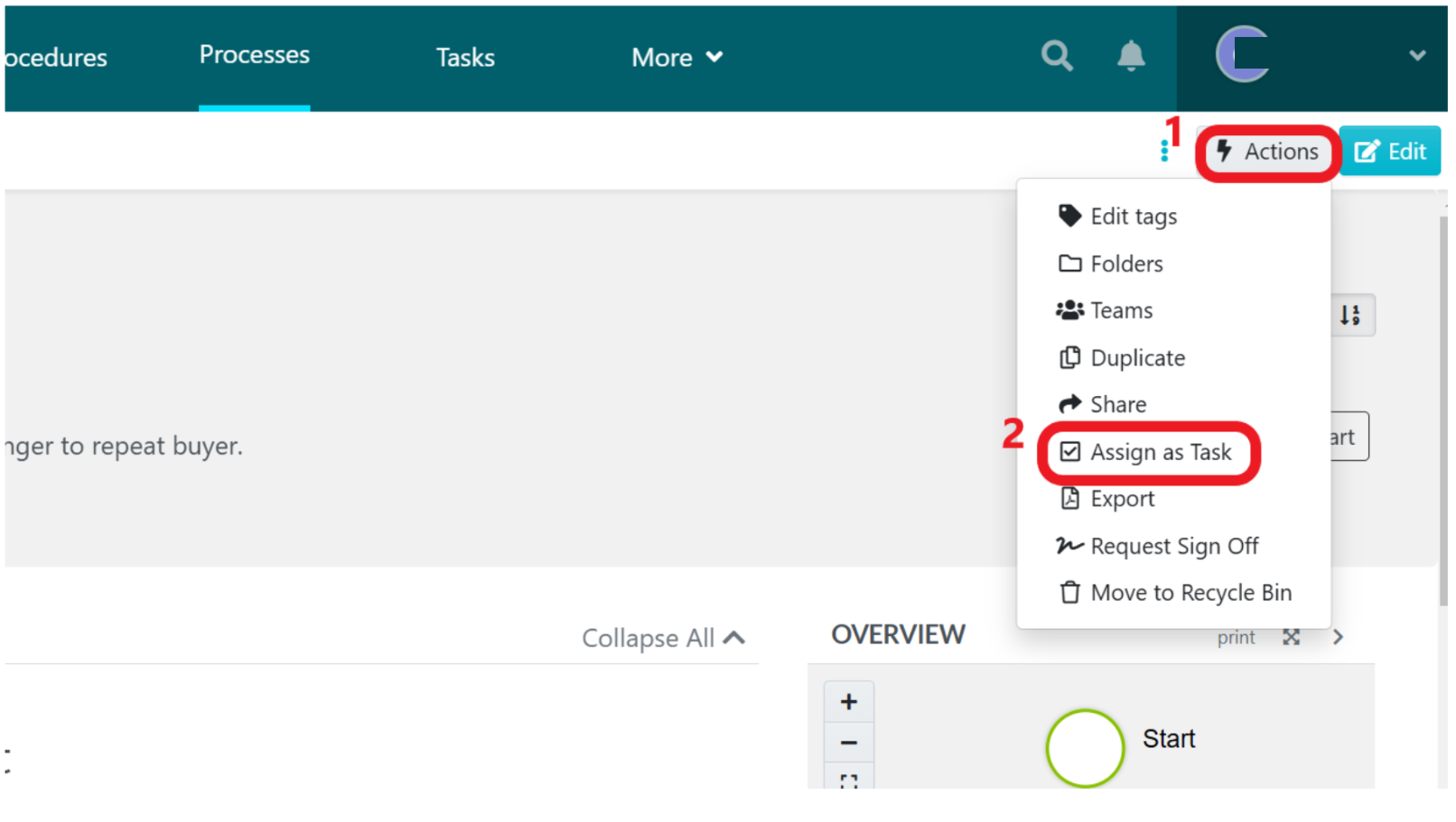 select "Assign as Task" to add the relevant team member