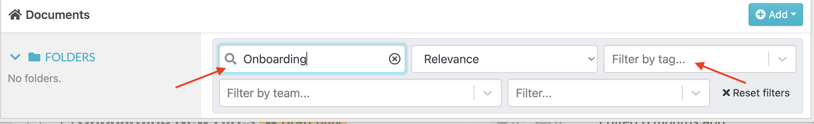 type “Onboarding” into the search bar and instantly access all related procedures and policies.