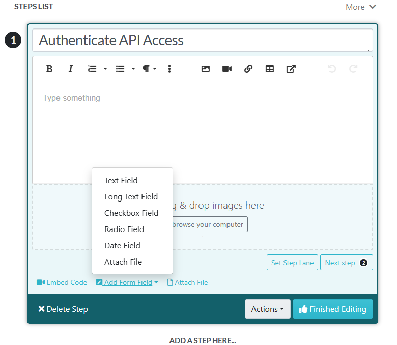 interface when you’re editing individual steps of a procedure