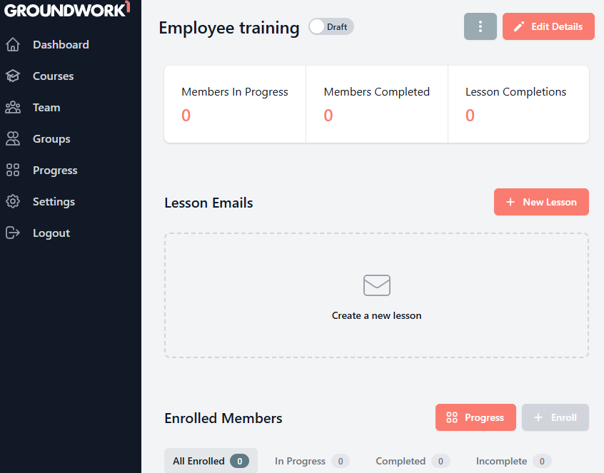 Groundwork1 dashboard