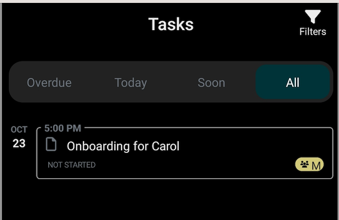 Review Tasks and Assignments