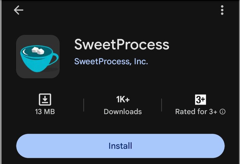 Download the SweetProcess App on Android and iPhone