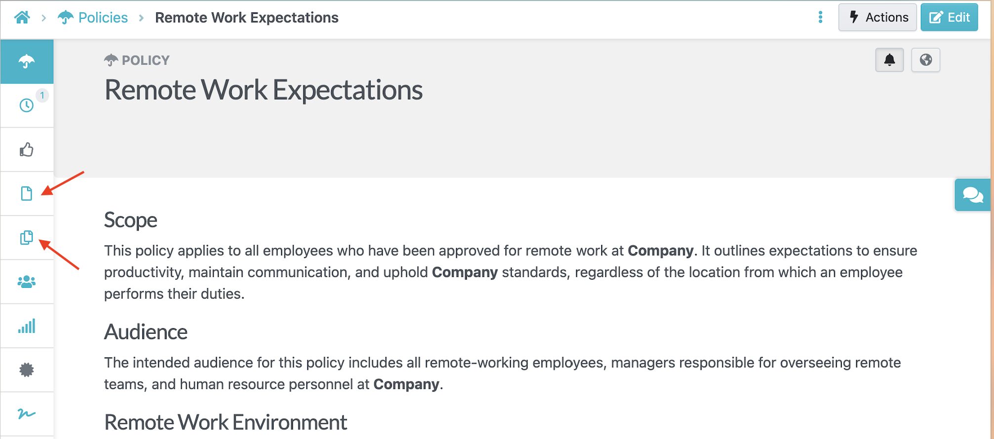 Policies connect directly to procedures