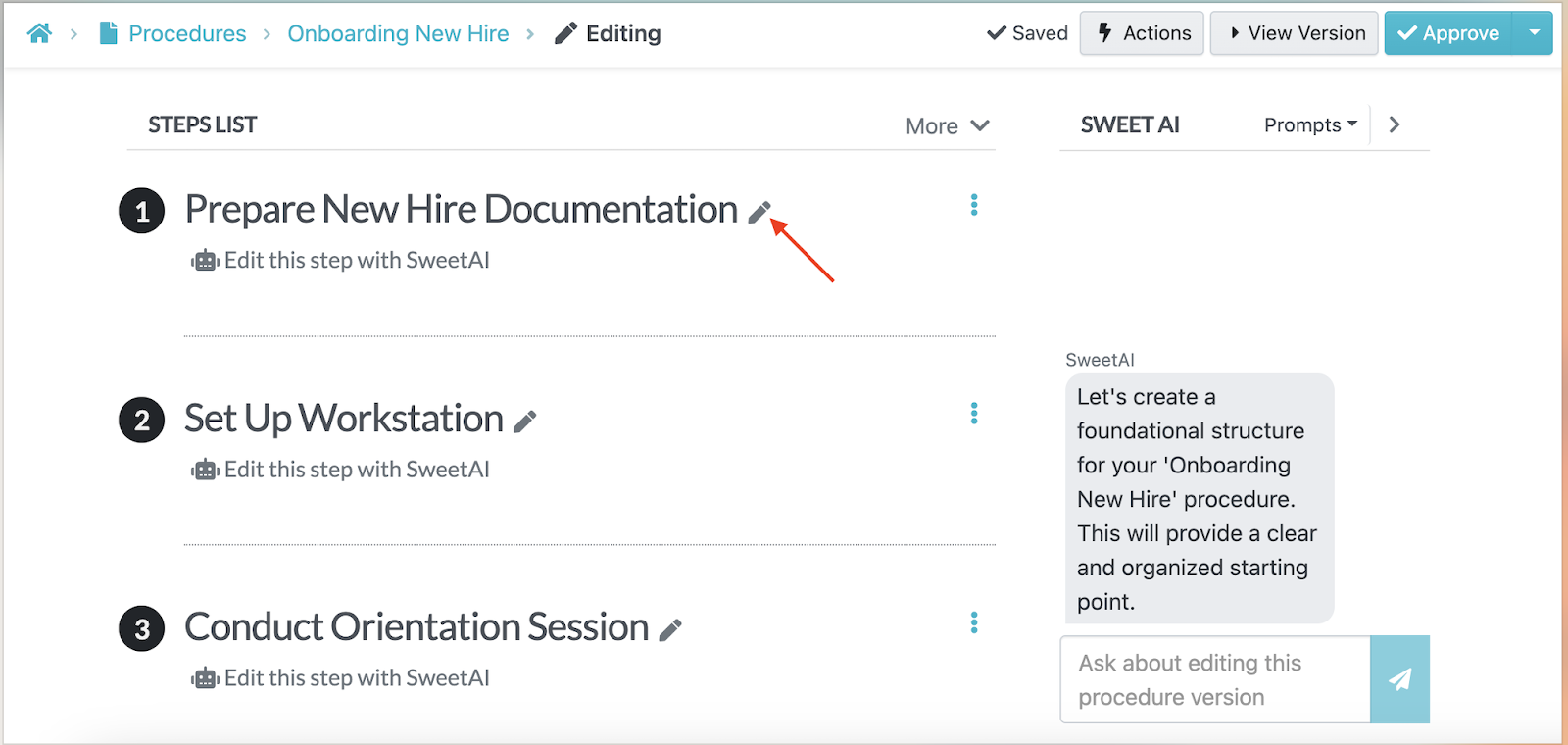 Refine and edit the text and steps to align with your goal