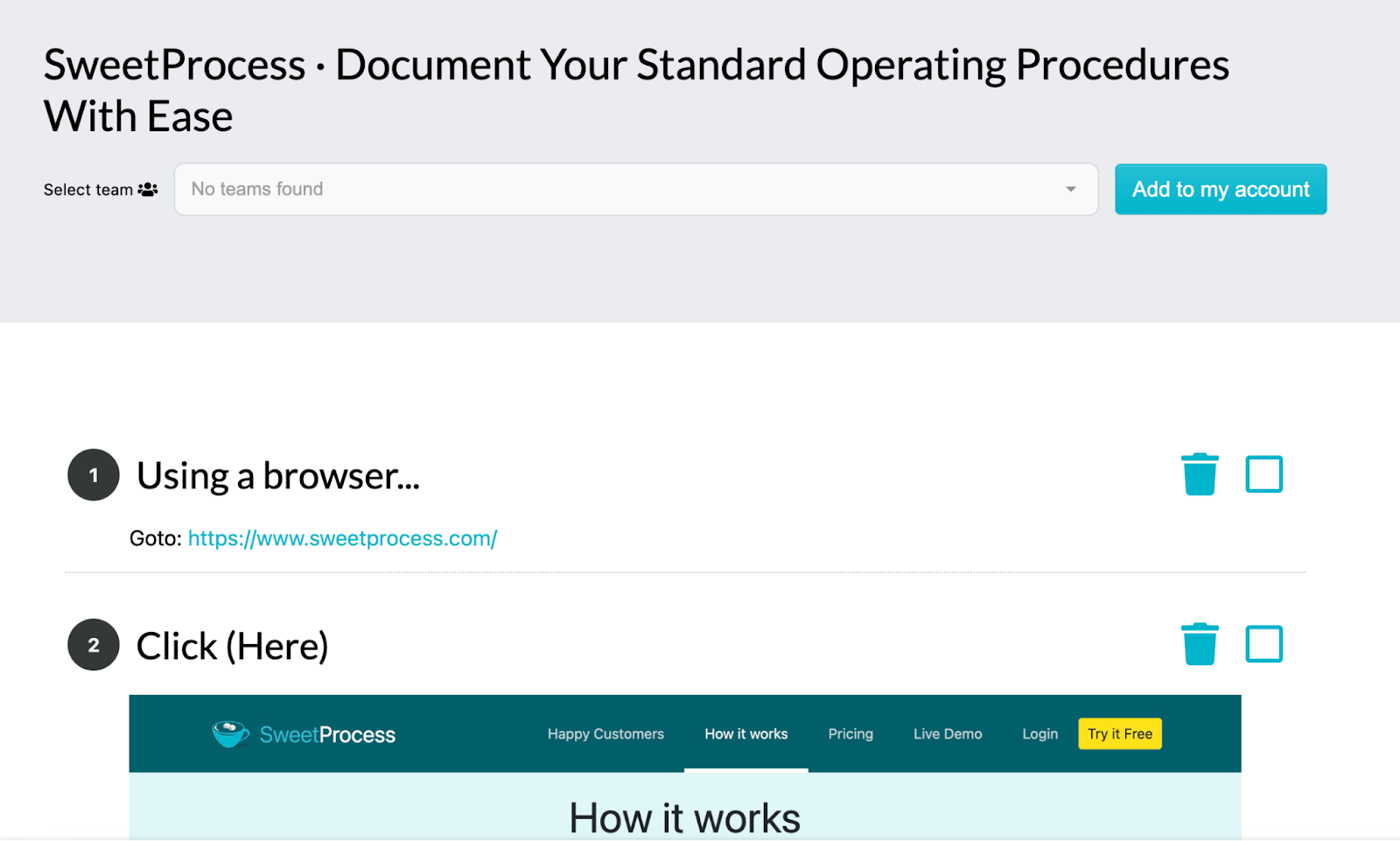 Automatically generates a draft procedure with annotated images and descriptions